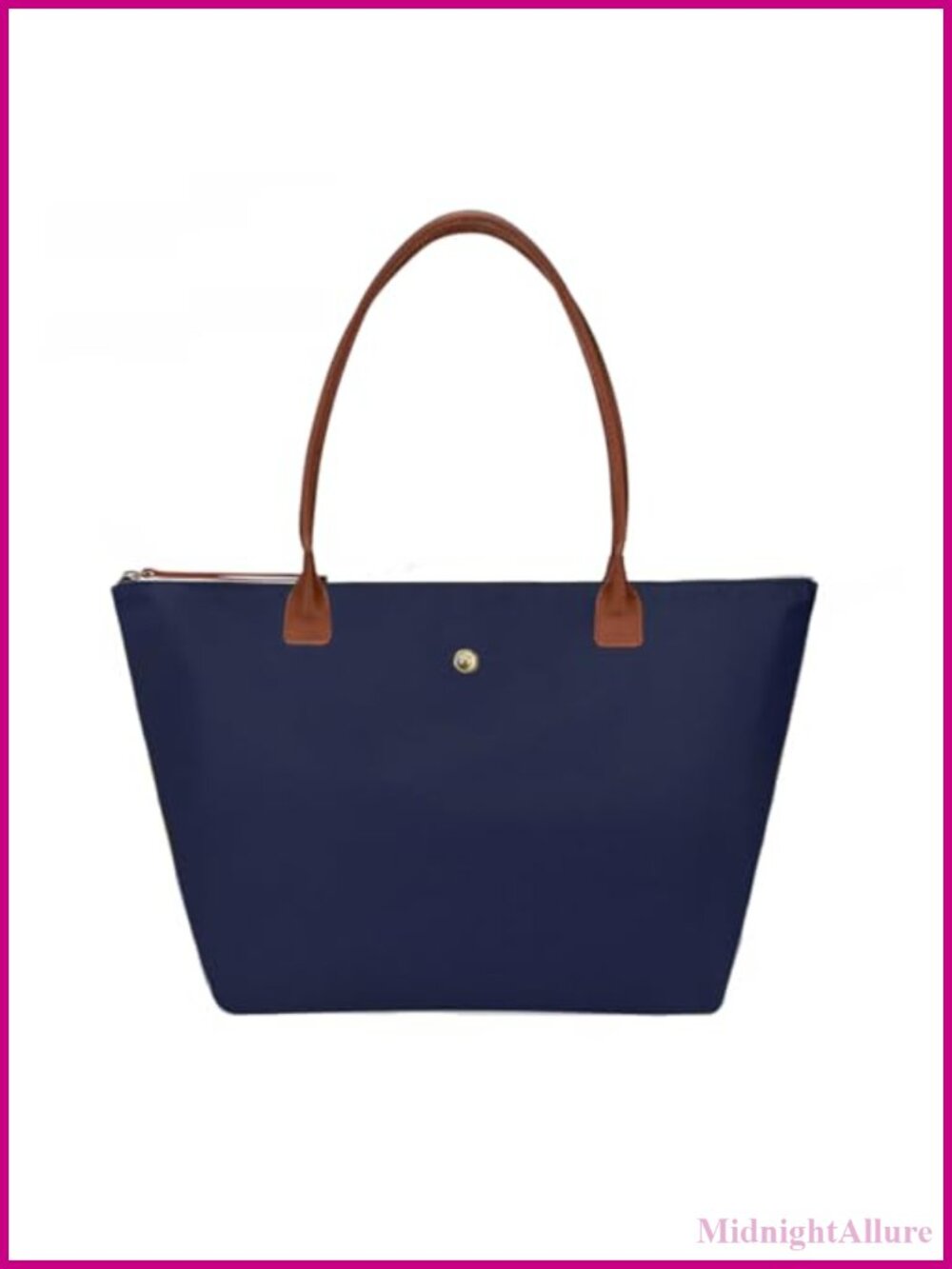 Nylon Tote Bag for Women Foldable Shoulder Bag with Zipper